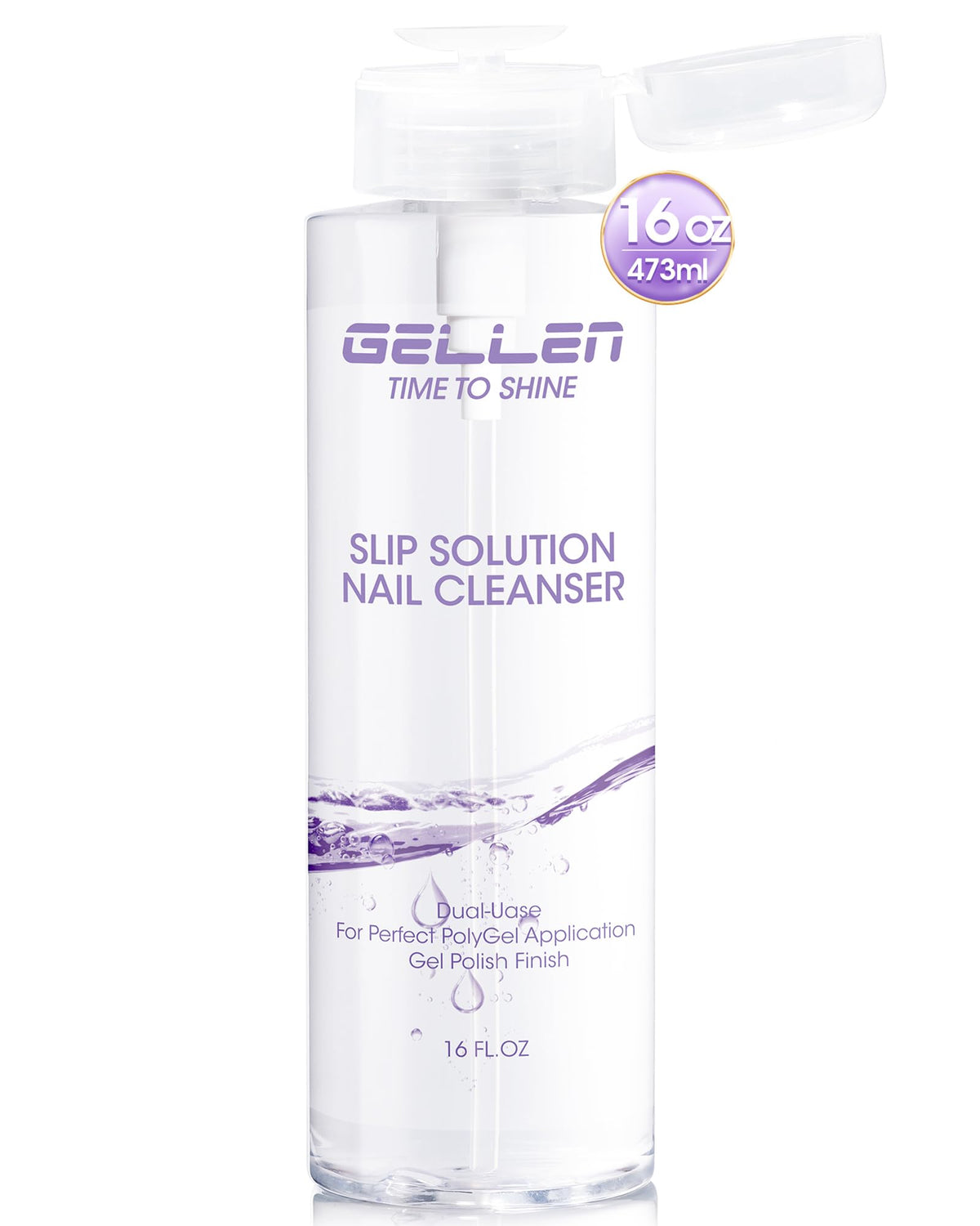 GELLEN nail cleanser pump bottle for precise, mess-free dispensing.