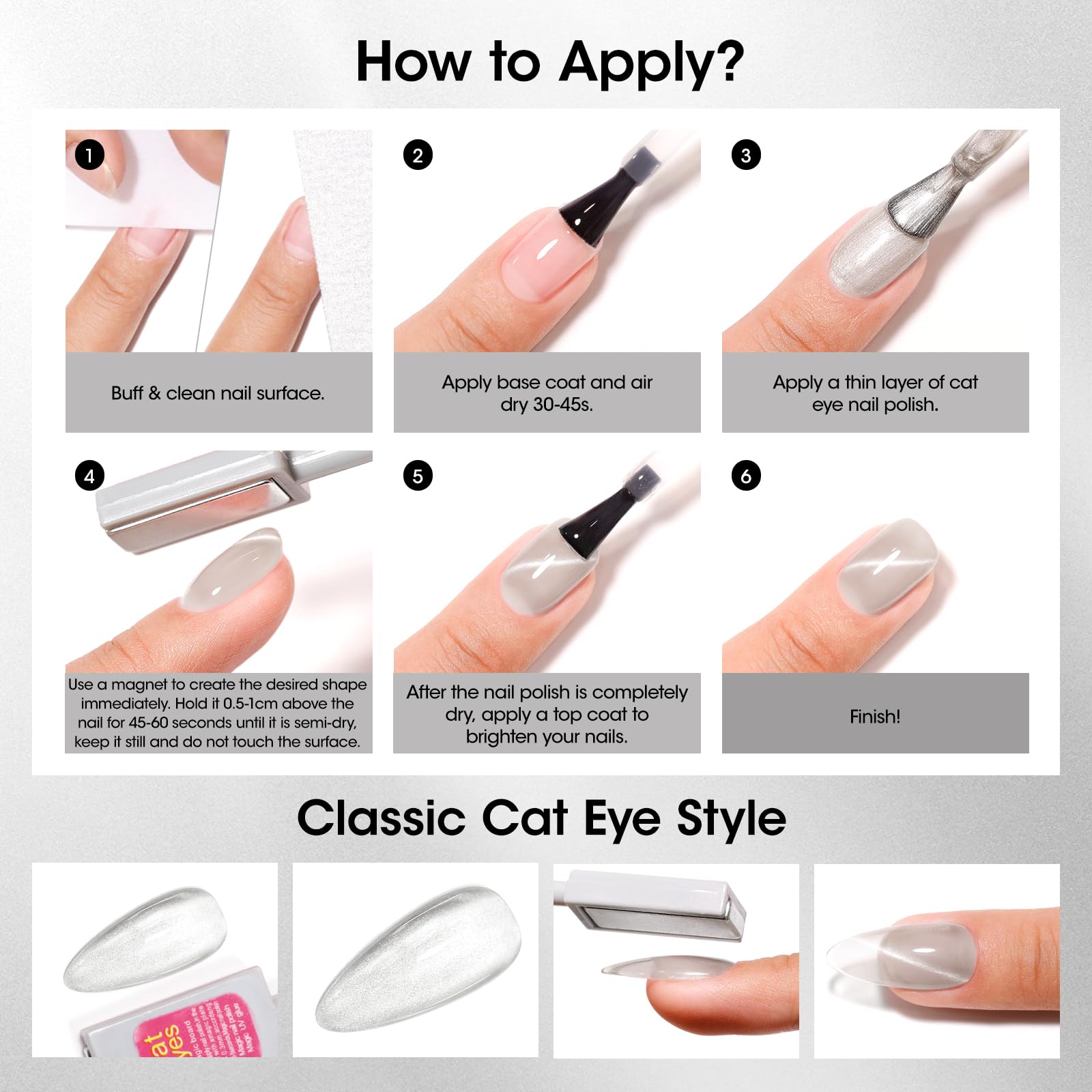 Palette variée GELLEN cat-eye pour assortir toutes les tenues.