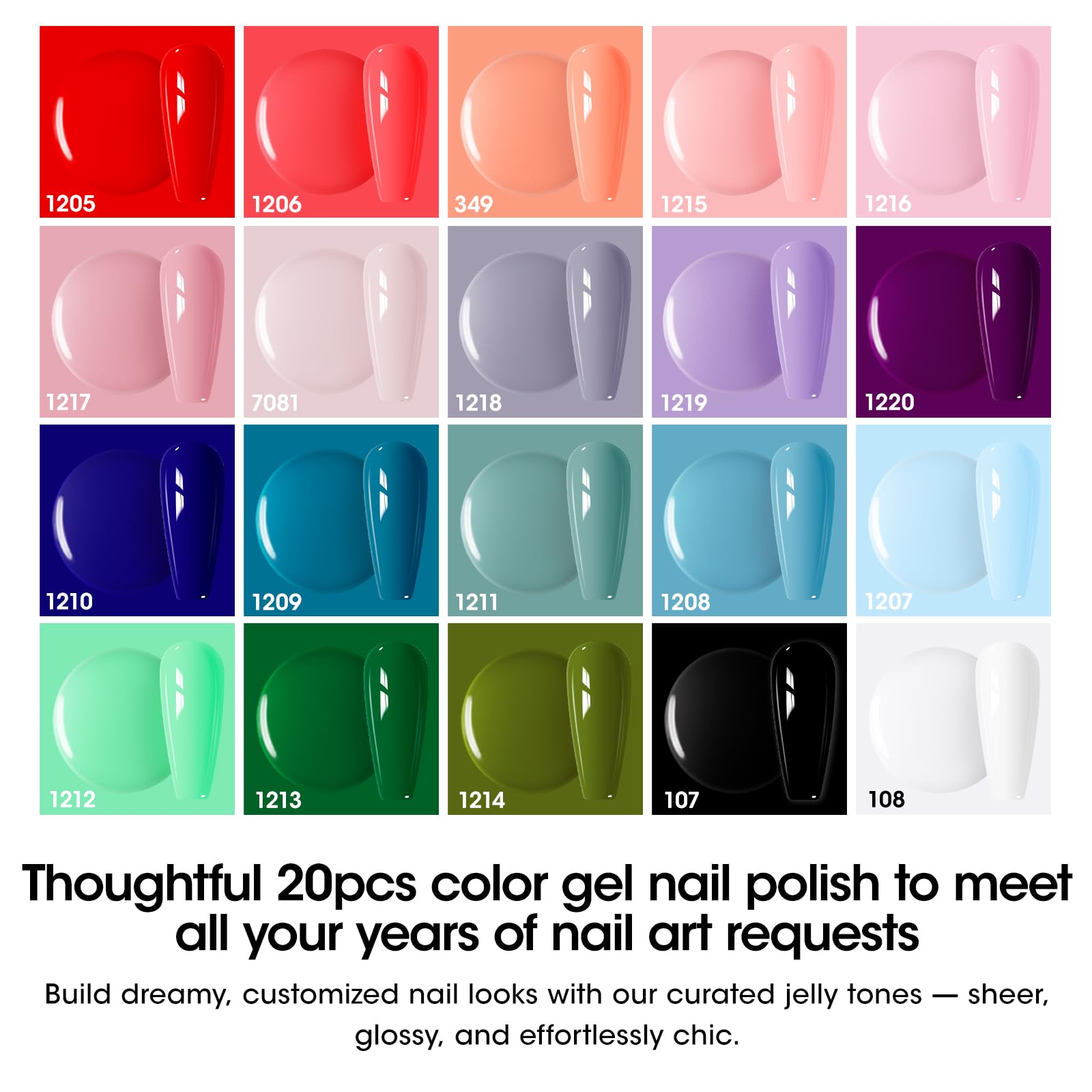 Palette GELLEN 20 couleurs vernis gel pour tous les looks