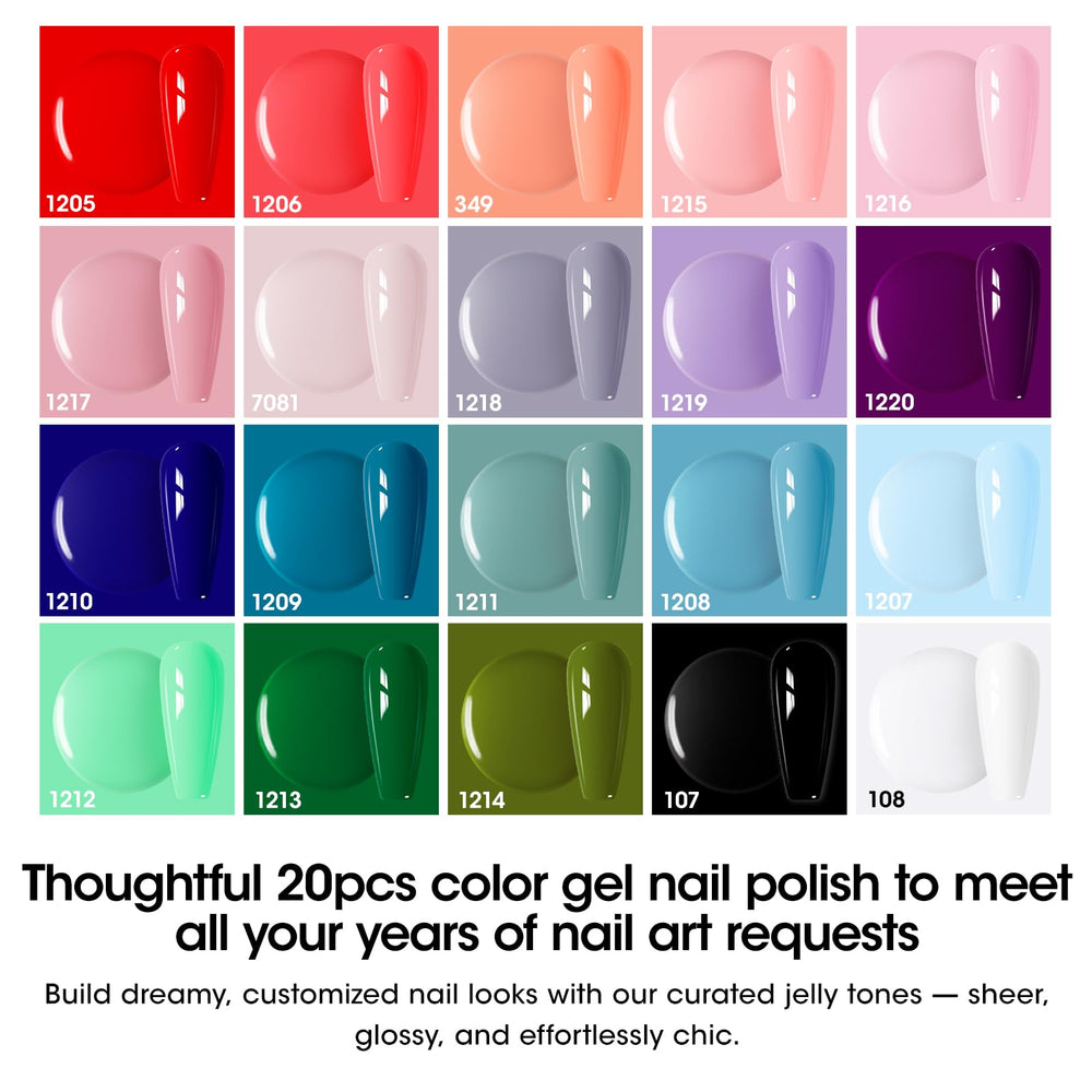 Palette GELLEN 20 couleurs vernis gel pour tous les looks