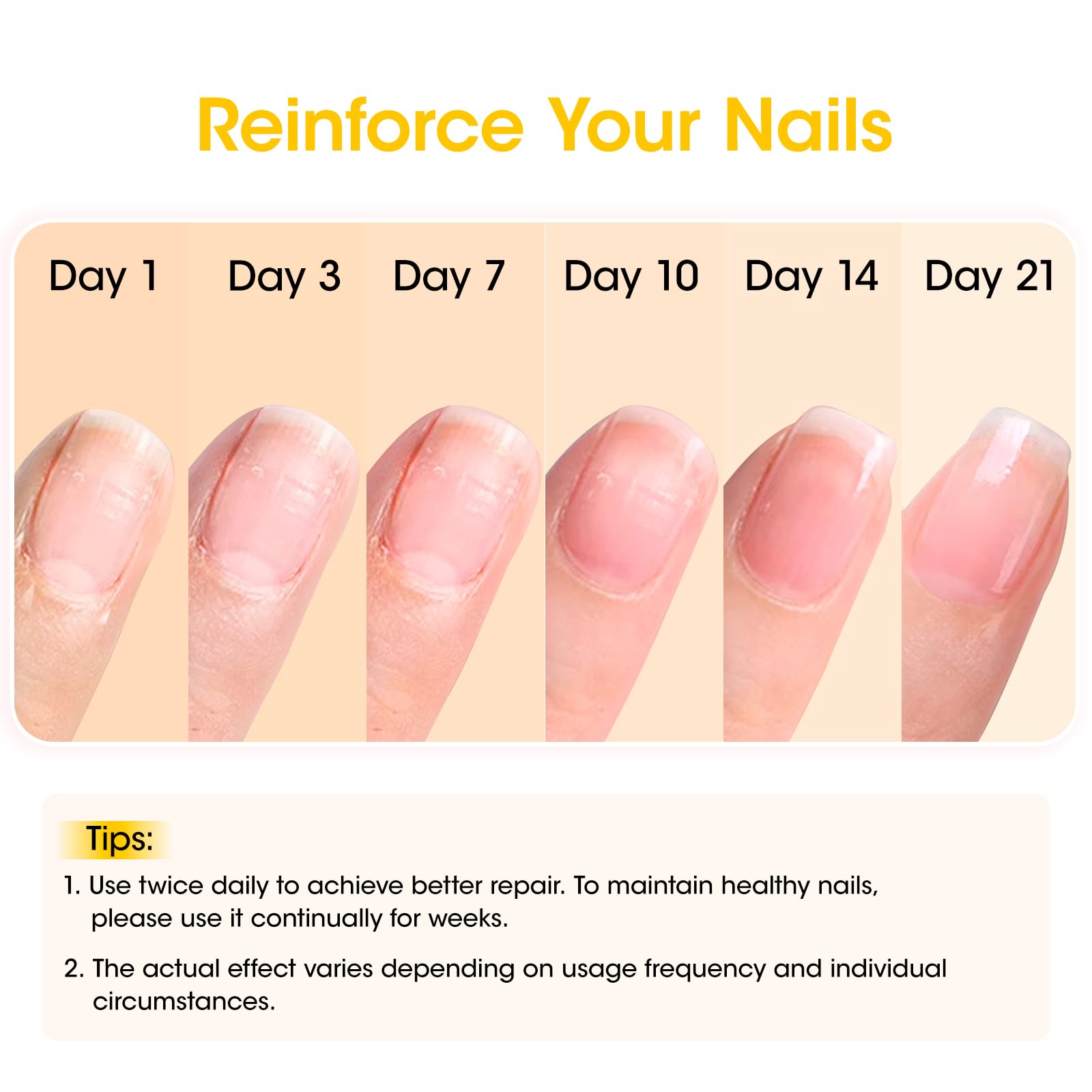 GELLEN Pro Care renforceur-ongles endommagés, surface lisse.