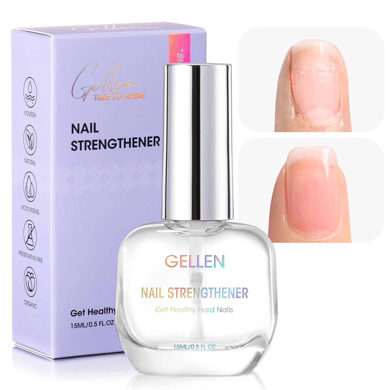 GELLEN Renforçant les ongles 8-en-1, séchage rapide.
