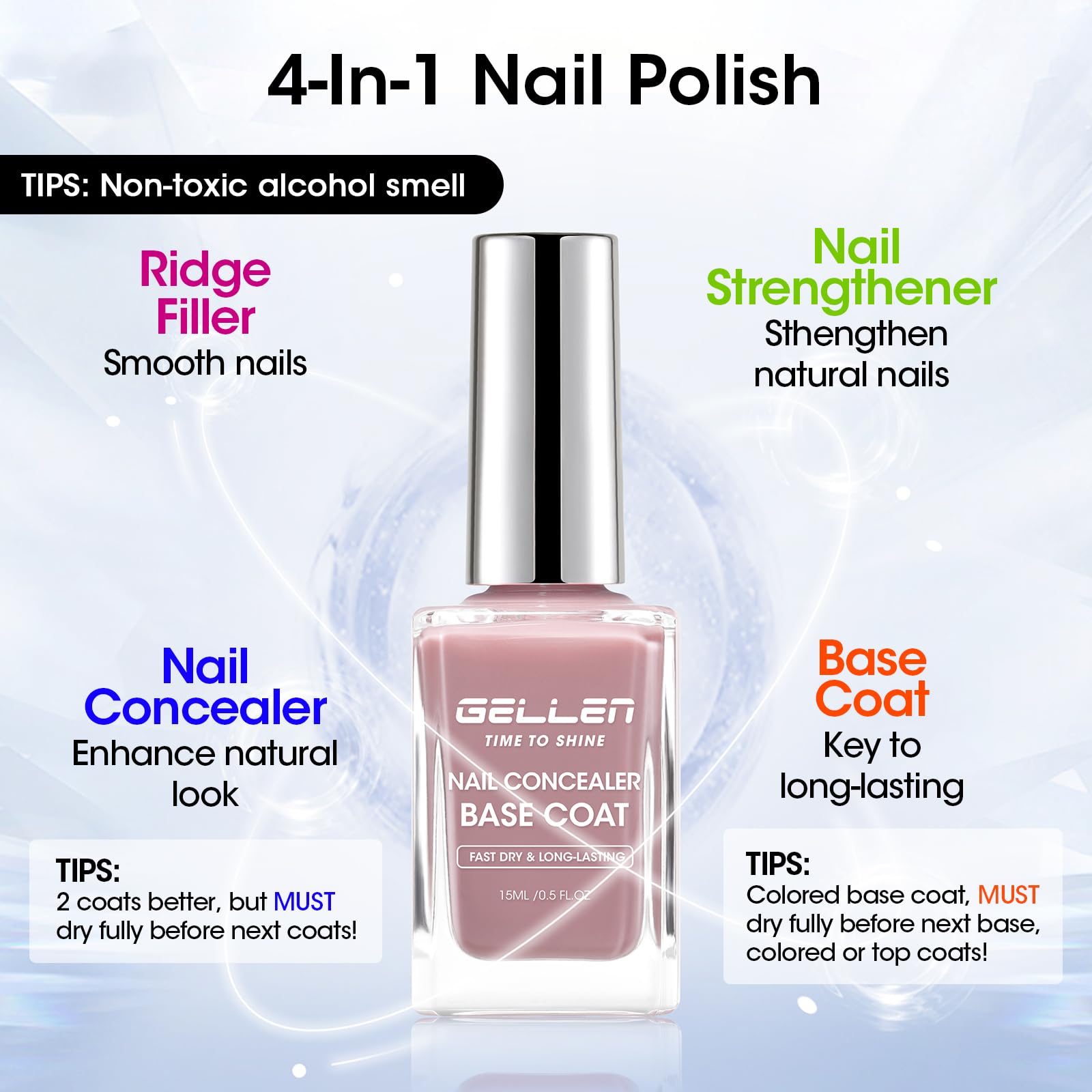 GELLEN renforcement des ongles avec calcium, idéal pour ongles fragiles.