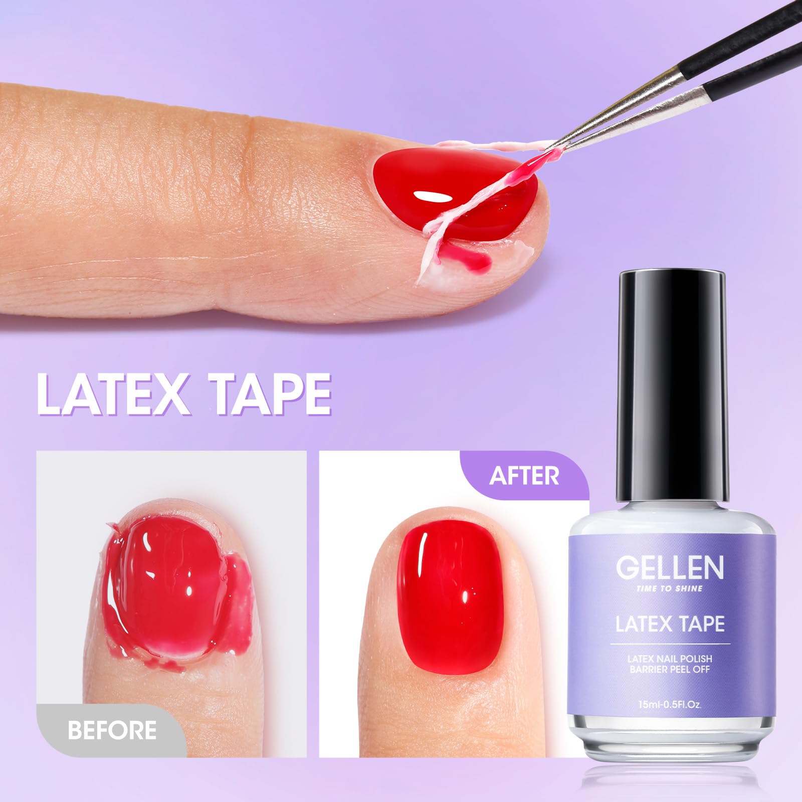 Ruban latex GELLEN barrière pour ongles, protège peau pendant le retrait.