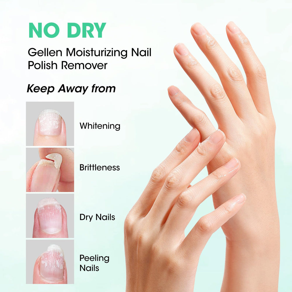 GELLEN sans acetone, douceur sans acétone pour cuticules sensibles.