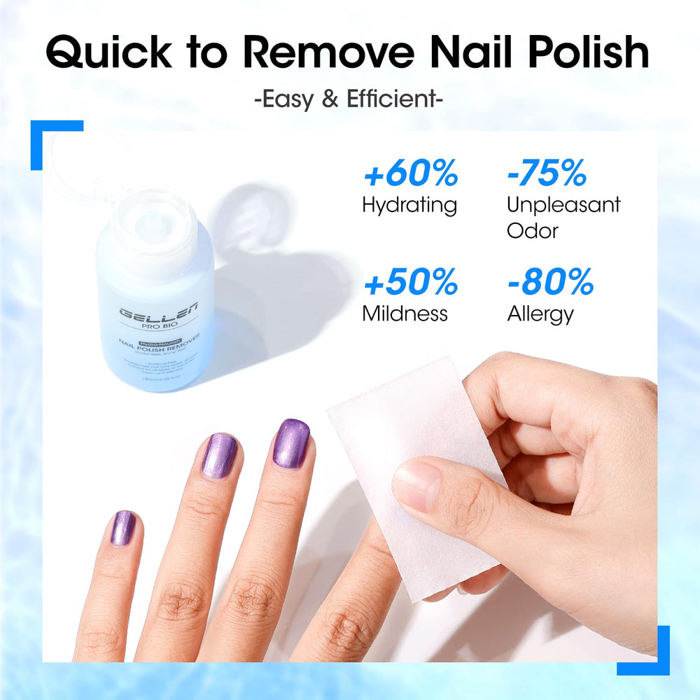 Sans résidu - dissolvant GELLEN n’assèche pas les ongles
