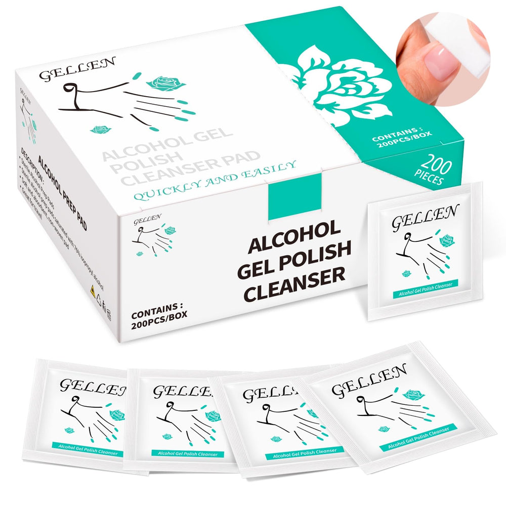 GELLEN tampons nettoyage ongles alcool 76, préparation parfaite.