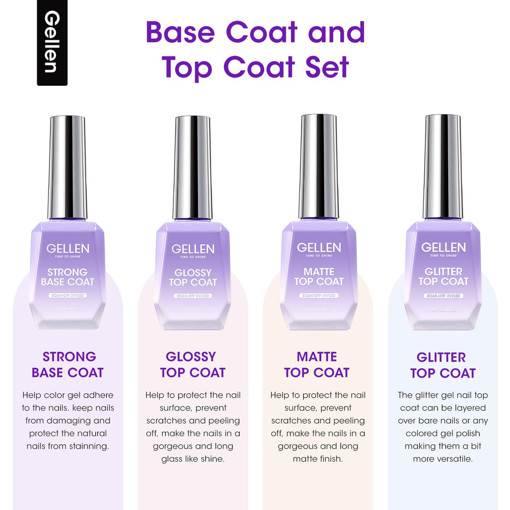 GELLEN Top Coat Brillant Bouteille 18ml offre une brillance longue durée.