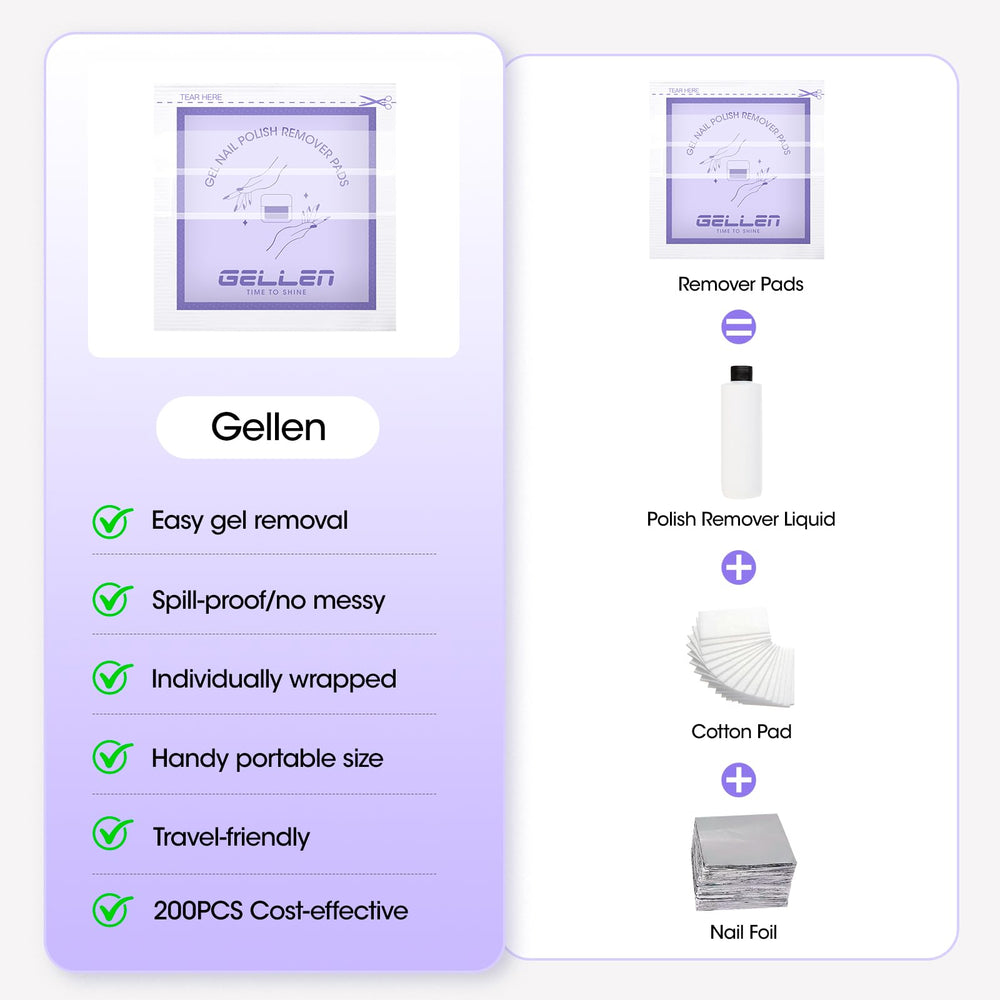 Gellen utilisation simple, démaquillant vernis en quelques gestes