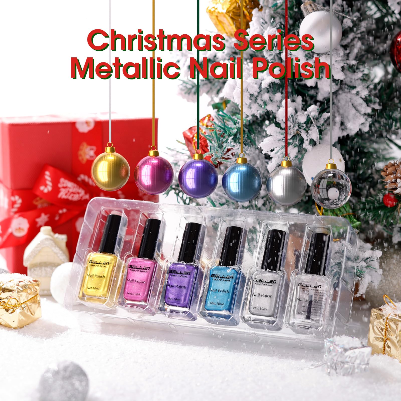 Vernis métallique GELLEN Argent: éclat métallique et longue tenue sur les ongles.