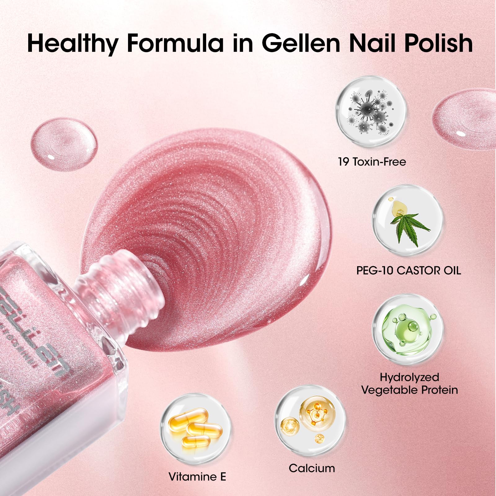 GELLEN vernis non gel, formule douce et faible odeur pour soin des ongles