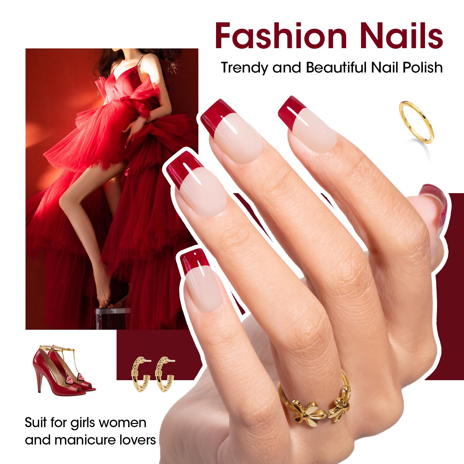Vernis GELLEN rouge Bourgogne, style sophistiqué pour soirées