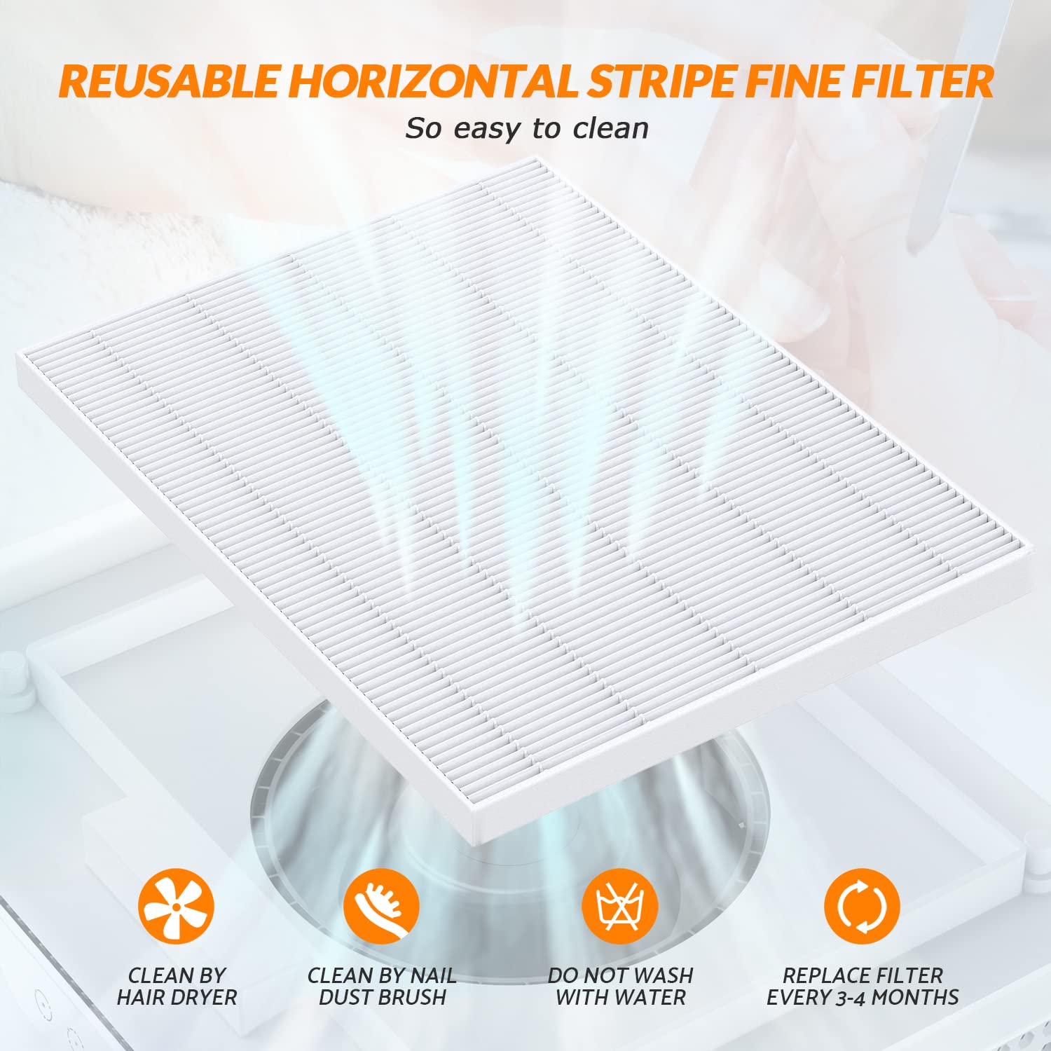 Gelpal filtre réutilisable, nettoyage rapide et usage durable.