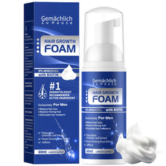 Mousse Minoxidil Gemächlich Zu Hause, pompe pratique pour cuir chevelu et cheveux.