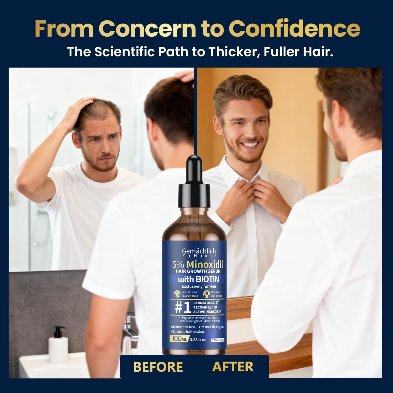 Massage du cuir chevelu après Minoxidil Gemächlich Zu Hause, absorption rapide