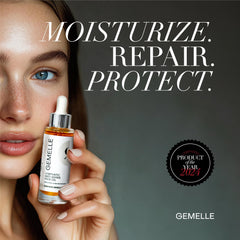 GEMELLE huile visage lymphatique anti-âge — bakuchiol soutient le renouvellement naturel.