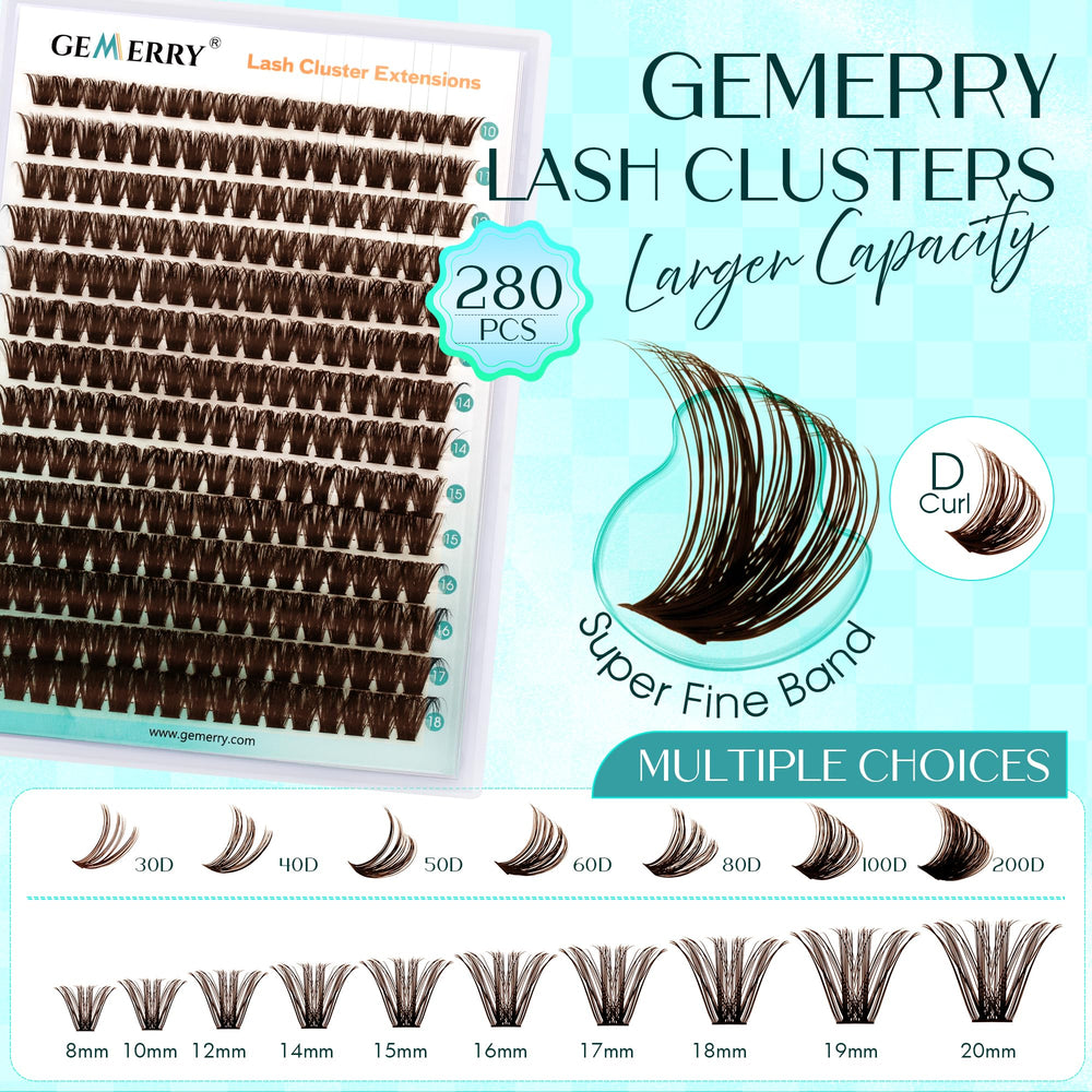 GEMERRY Brown Lash Clusters: méthode simple pour application à domicile