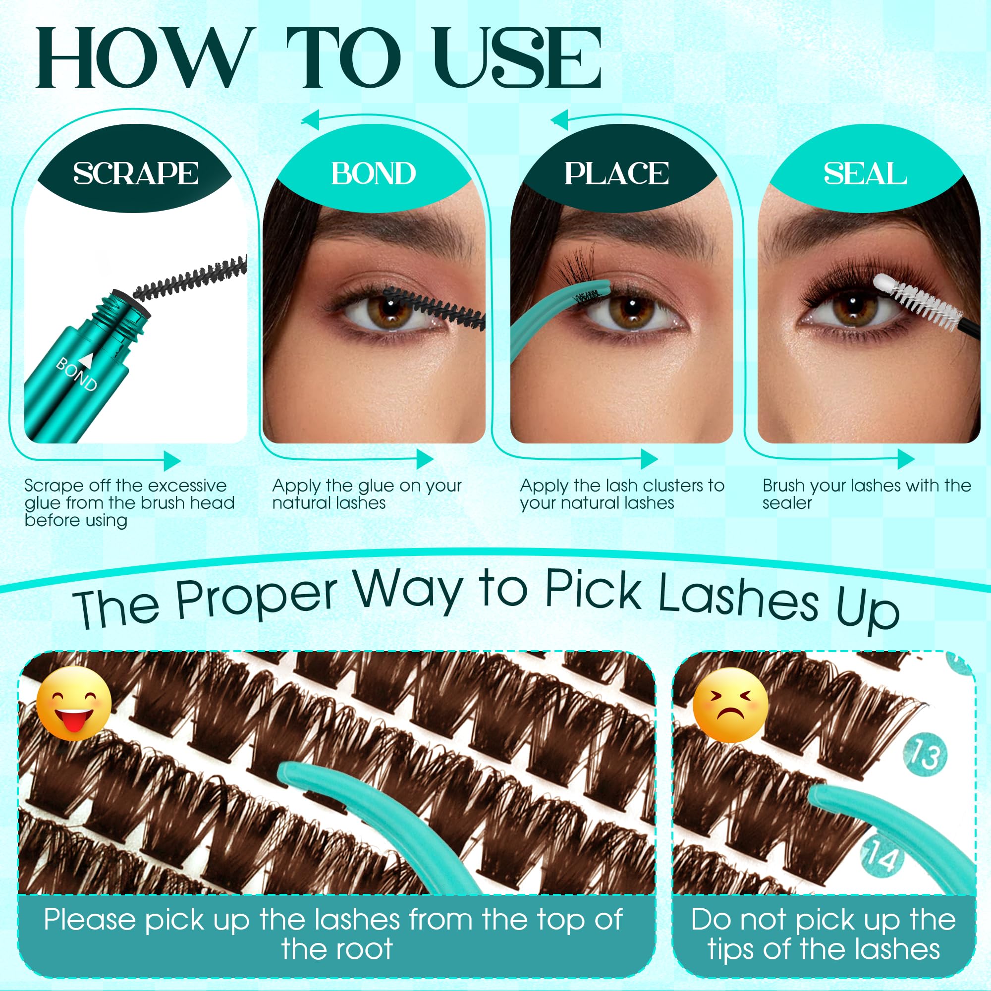 GEMERRY Brown Lash Clusters: idéal pour débutants sans compétences professionnelles
