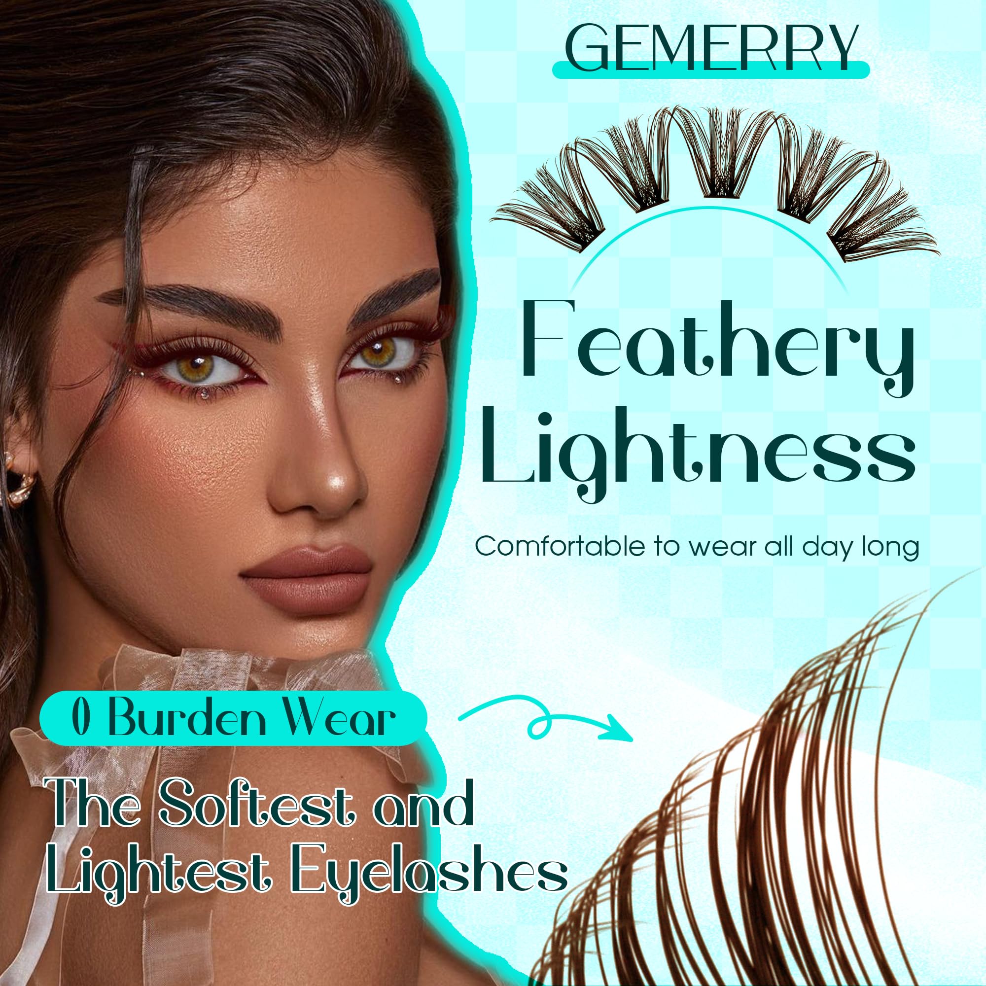 GEMERRY Brown Lash Clusters: texture douce pour port léger et confortable