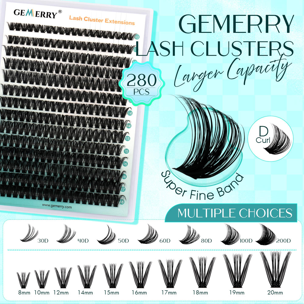 Cils GEMERRY grappes bande-plus-large pour extensions volumineuses