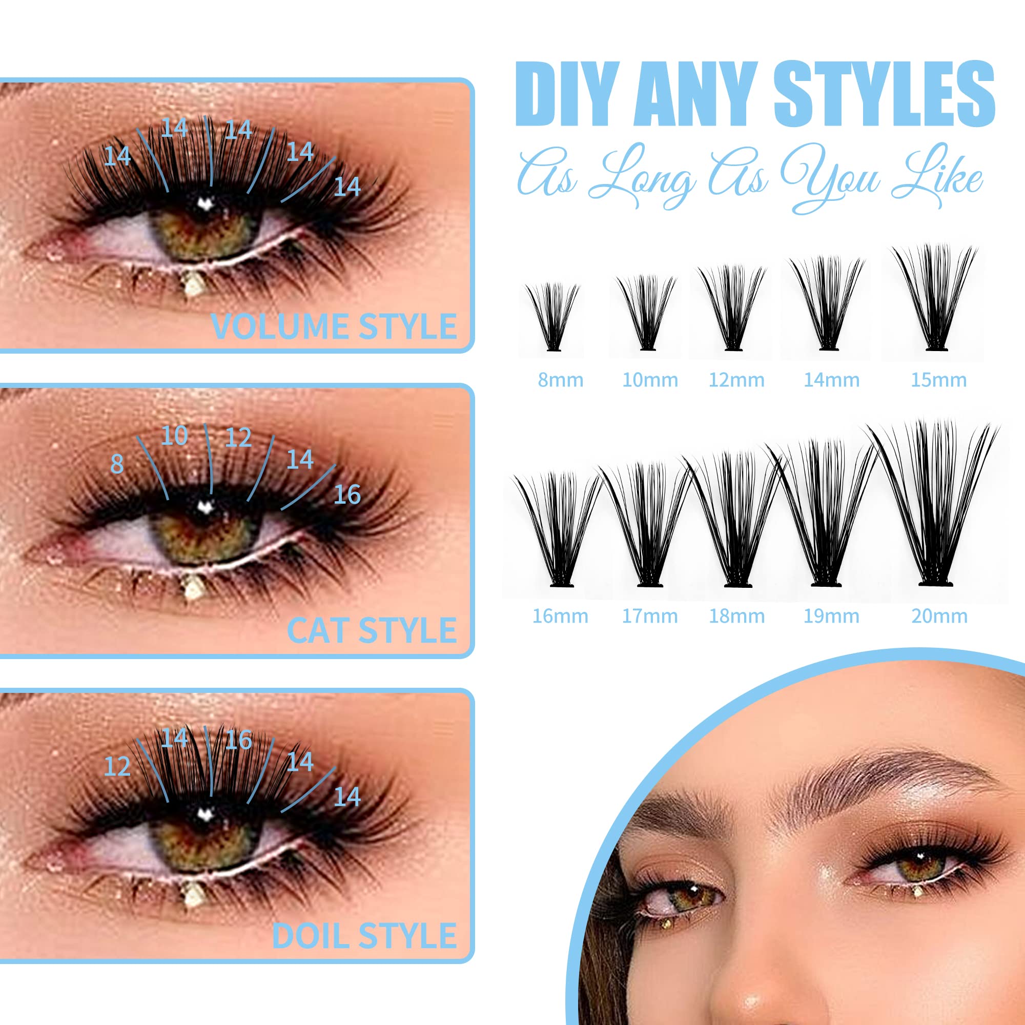 GEMERRY clusters cils en détail, qualité premium pour un look soigné