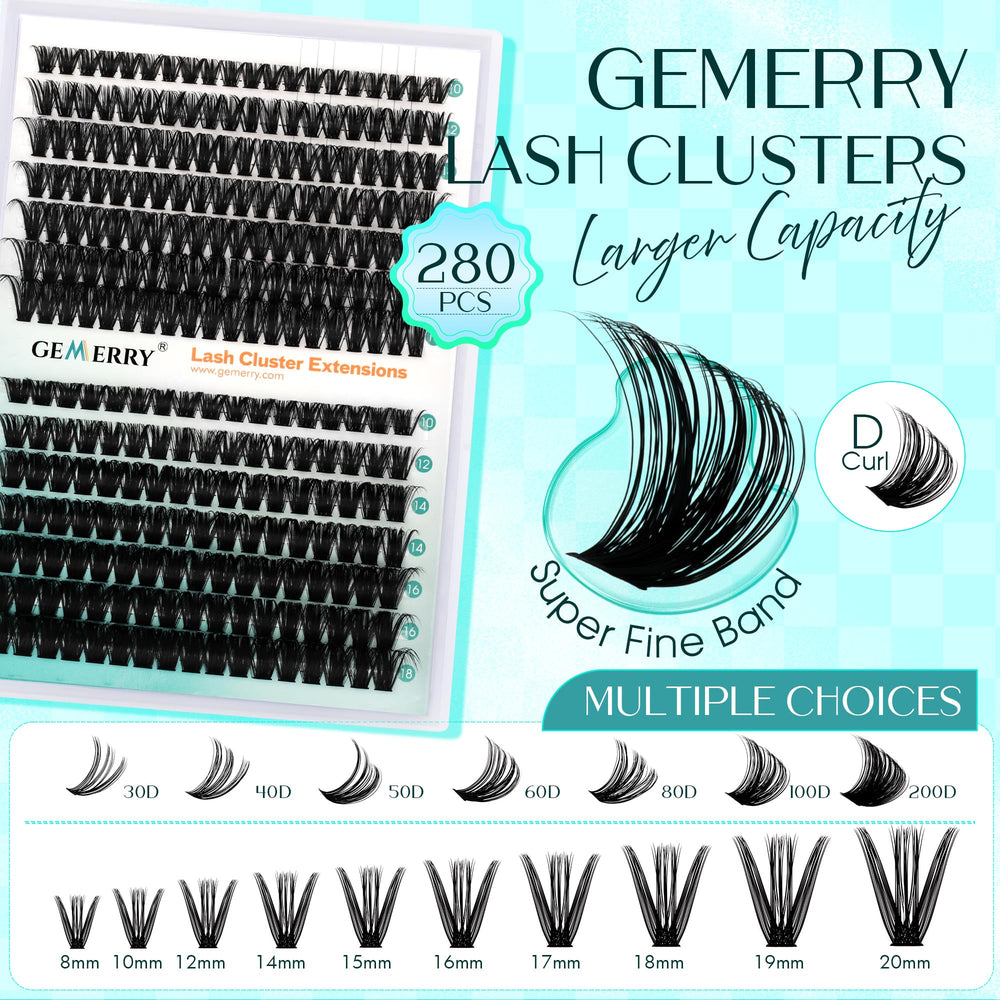 GEMERRY cils en clusters bande large pour volume dense et fluffiness