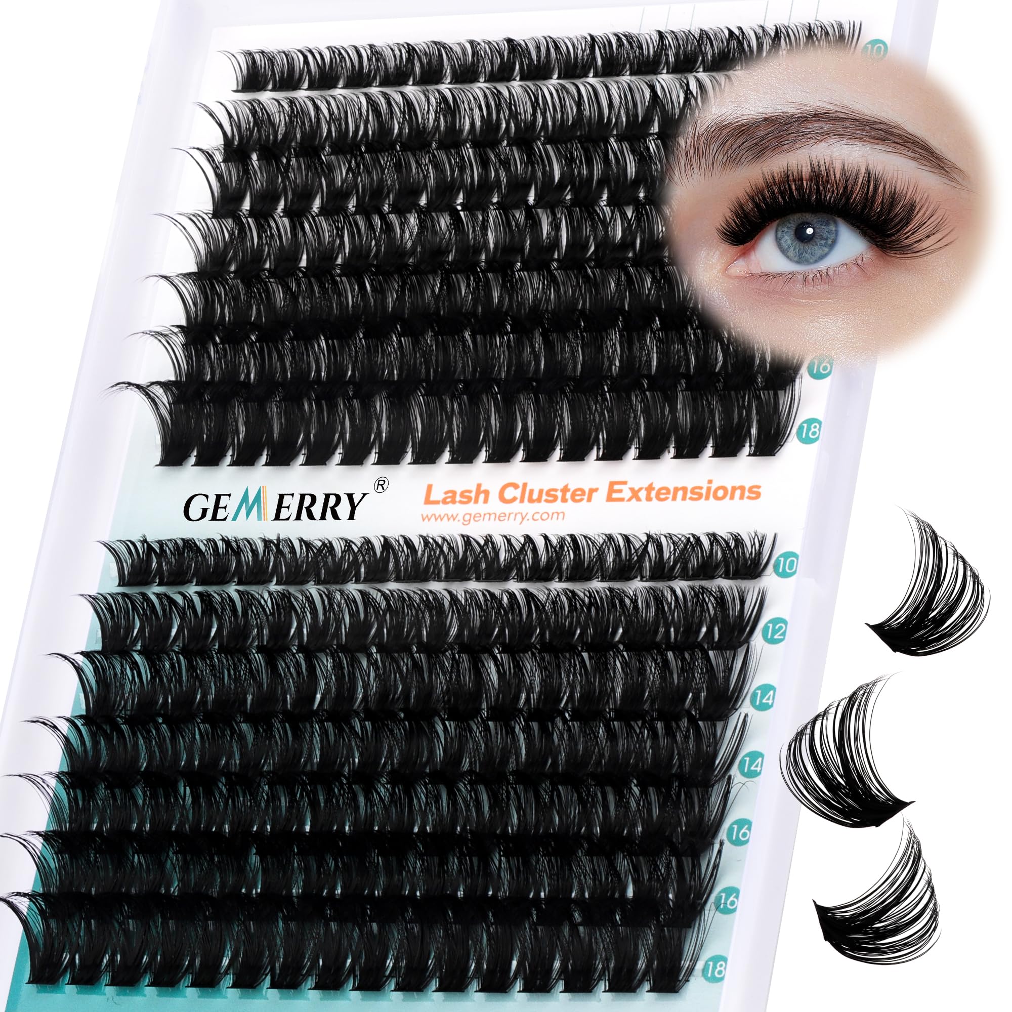 GEMERRY cils en clusters fluffy - emballage pratique avec 280 pièces pour plusieurs looks