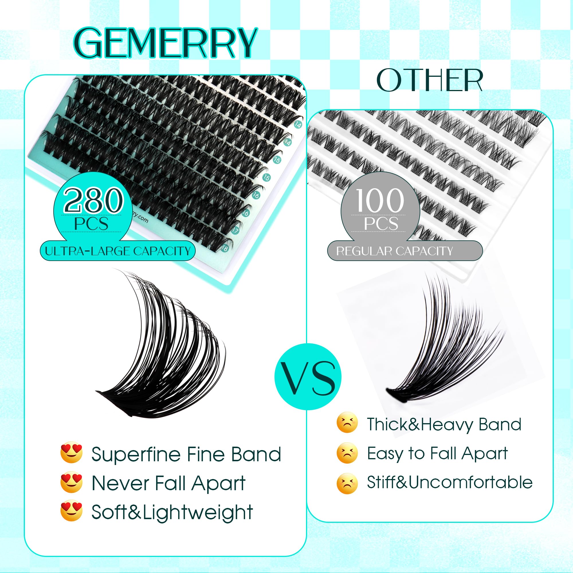 GEMERRY cils en clusters longueurs variées pour divers looks