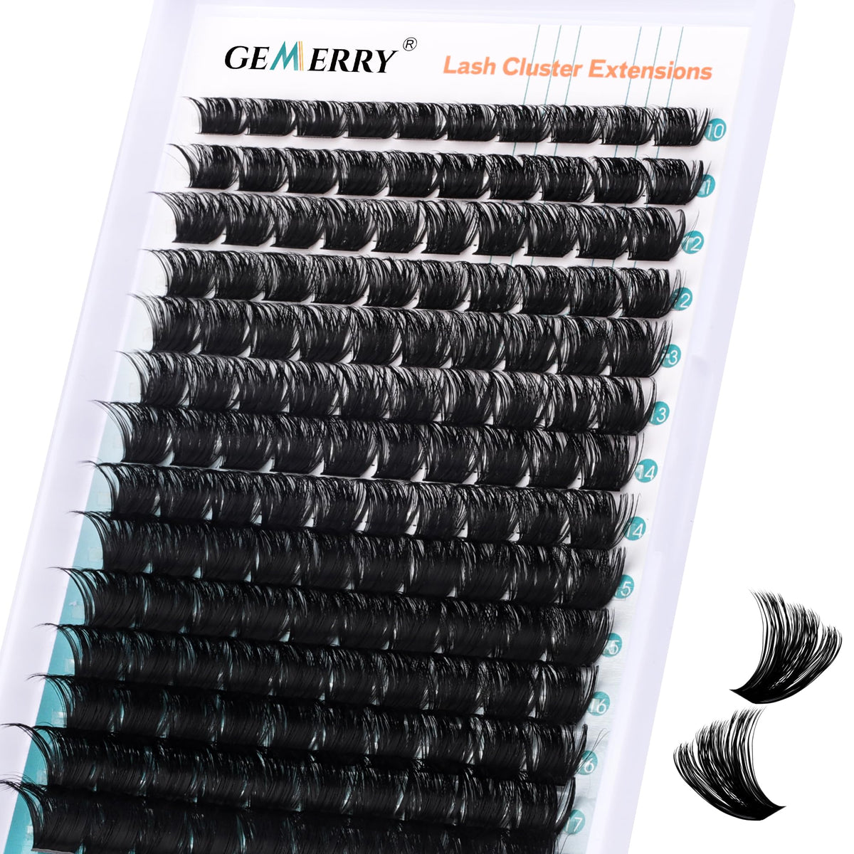 GEMERRY Clusters Cils ensemble 200p 10-18mm pour volume personnalisé.