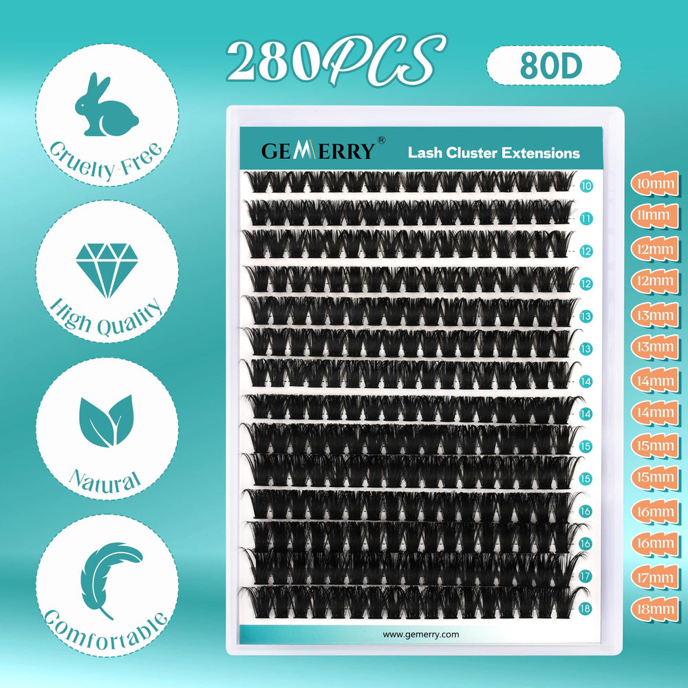 GEMERRY clusters cils individuels 80D 0,07D rendu naturel rapide