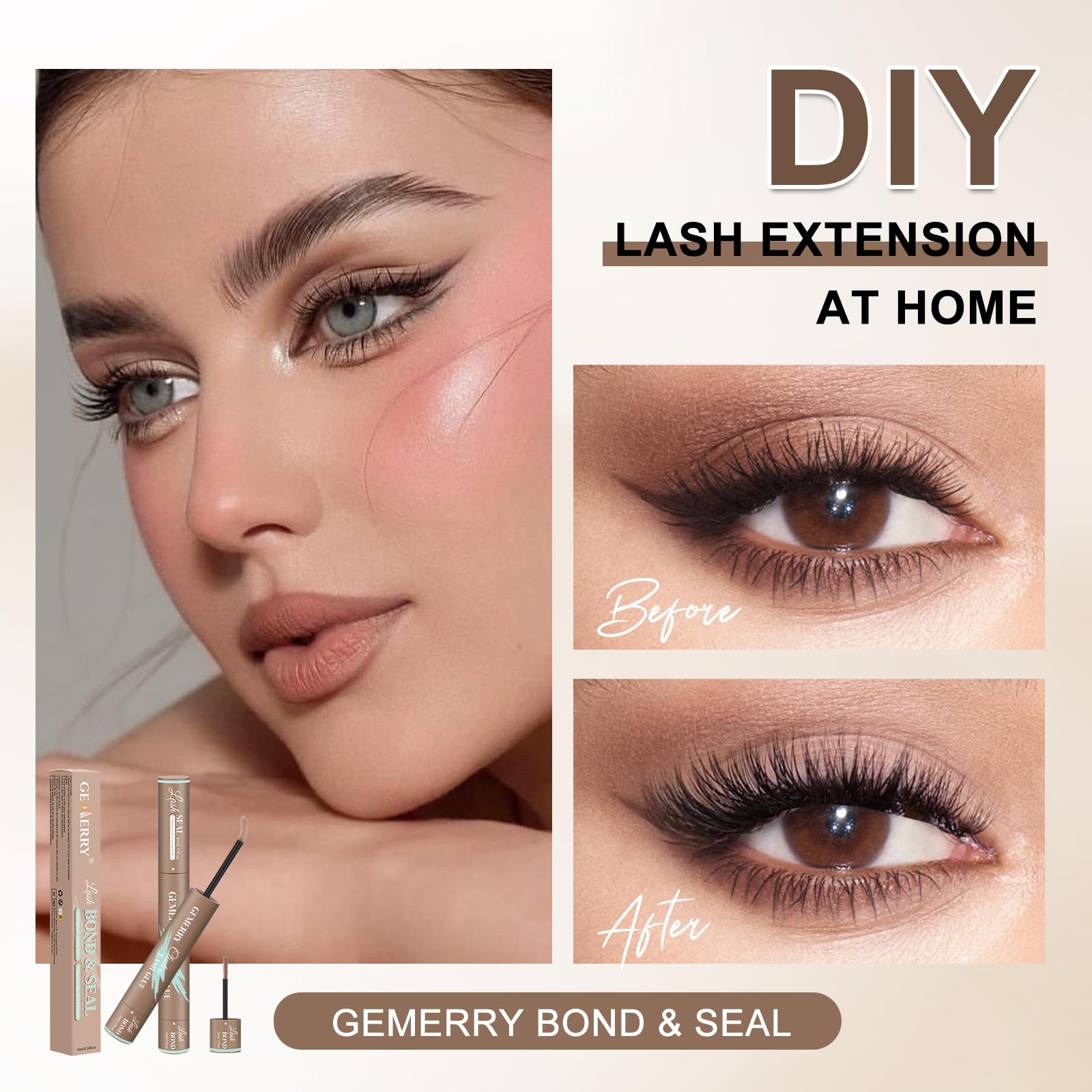 GEMERRY Colle Cils en Grappe brun -- dispositif d’application adhérence et scellement.