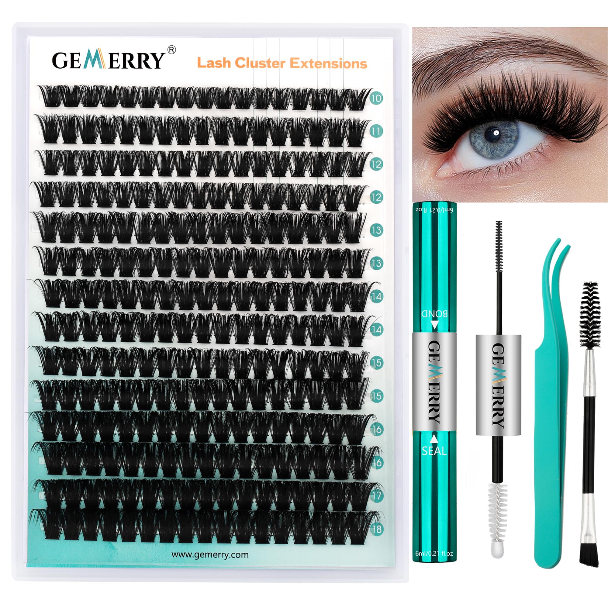 GEMERRY kit extensions cils clusters: rendu volumineux à domicile