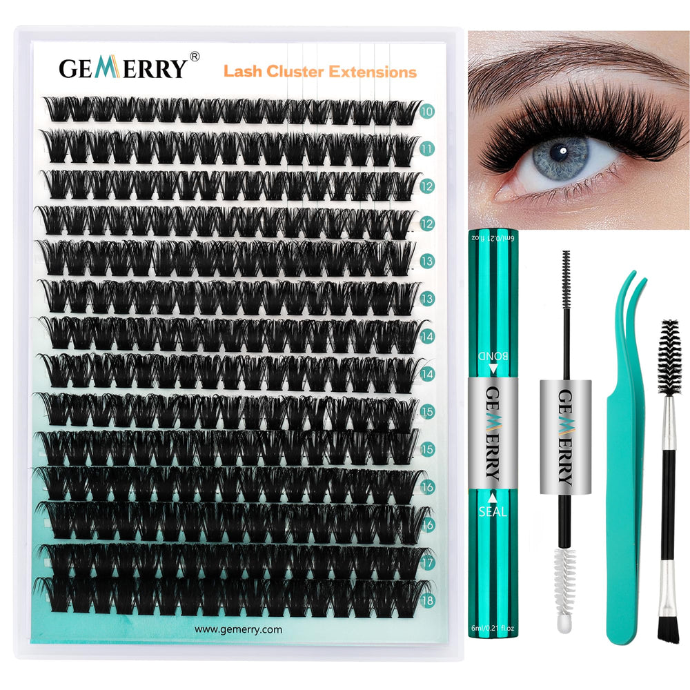 GEMERRY kit extensions cils clusters: rendu volumineux à domicile