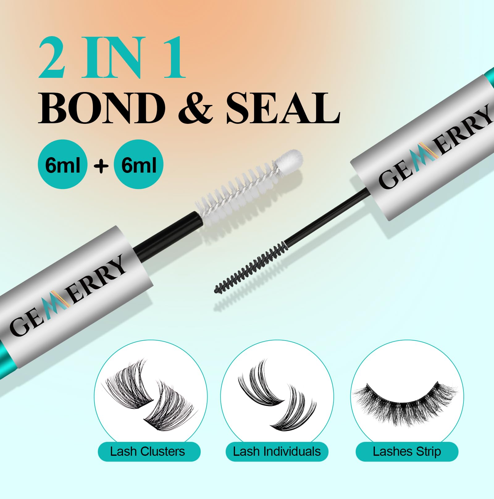 GEMERRY Lash Bond avec brosse spirale noire pour une application précise