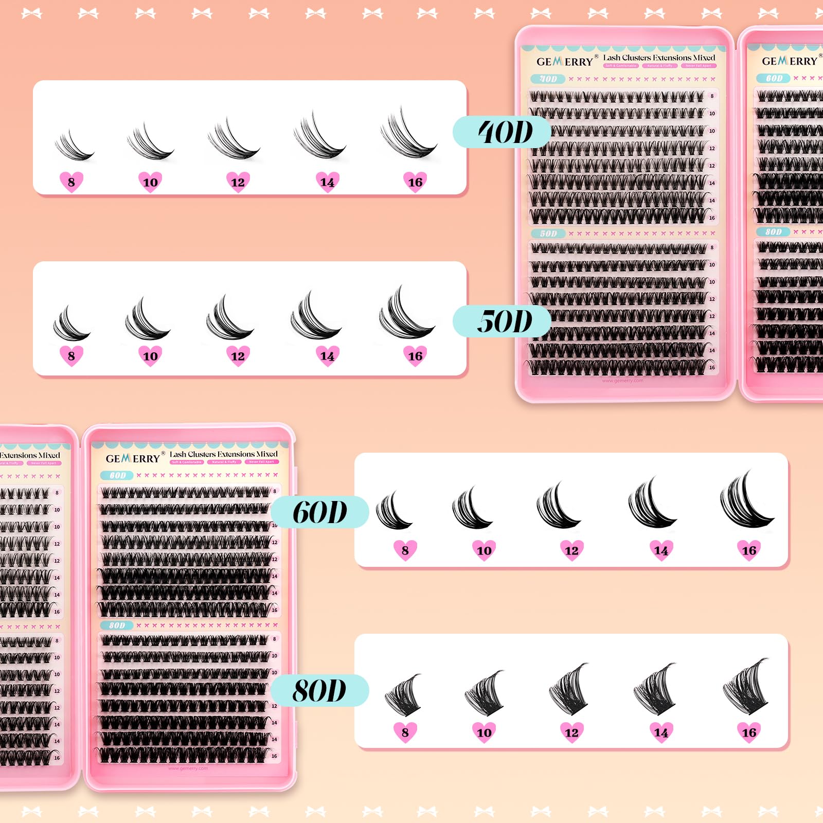 GEMERRY 60D soft-feather lashes for everyday wear