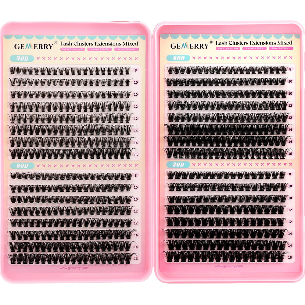 GEMERRY lash clusters four-style pack for versatile daily looks