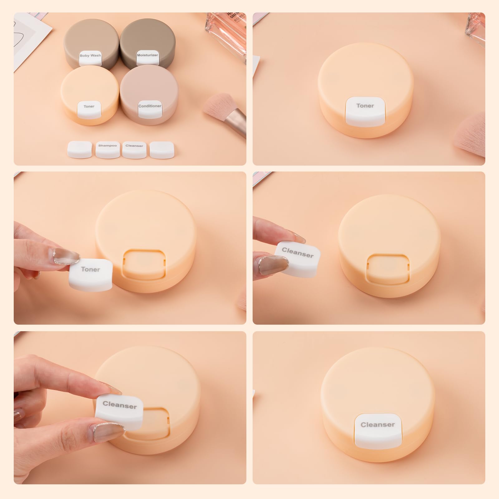 Gemice Conteneurs Voyage - ensemble de 4 pièces pratiques et réutilisables.