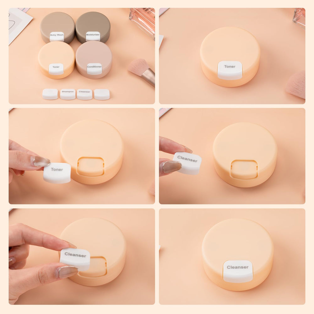 Gemice Conteneurs Voyage - ensemble de 4 pièces pratiques et réutilisables.