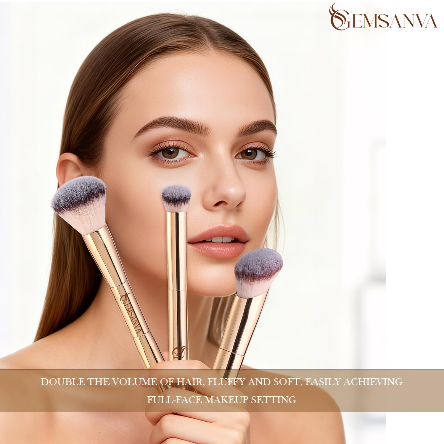 Pinceau Gemsanva yeux-ombres, précision pour ombres et contours.