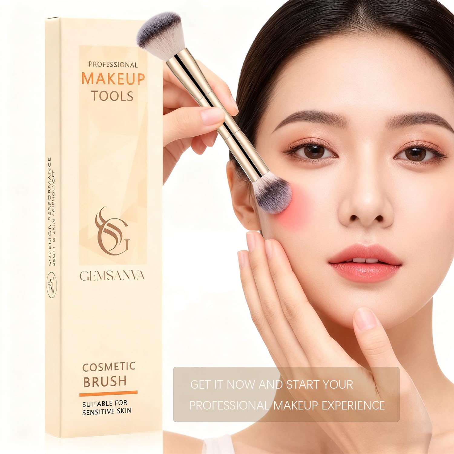 Pinceau Gemsanva yeux-précision, application précise pour un look soigné.