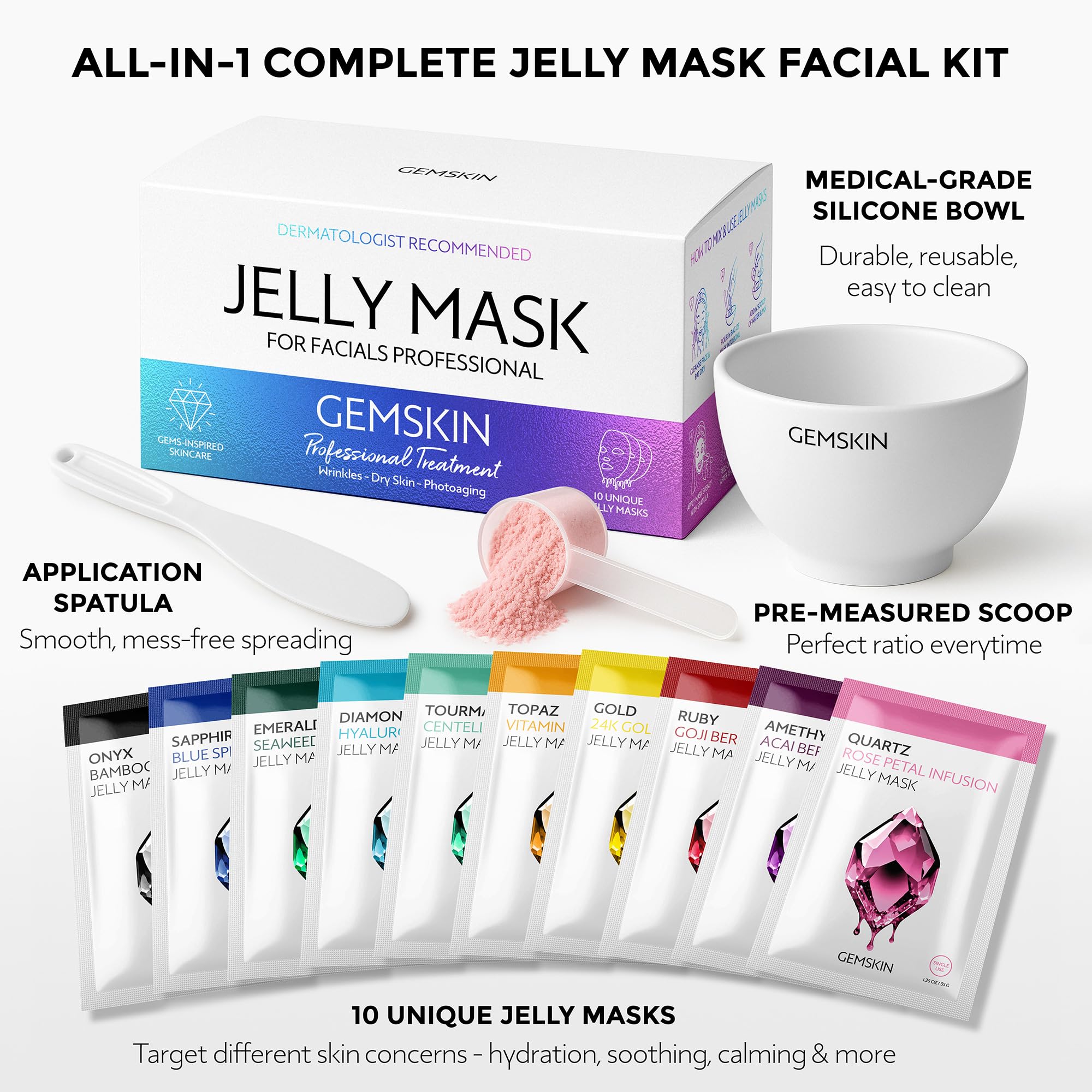 GEMSKIN spatule-application-masque, application douce et uniforme.