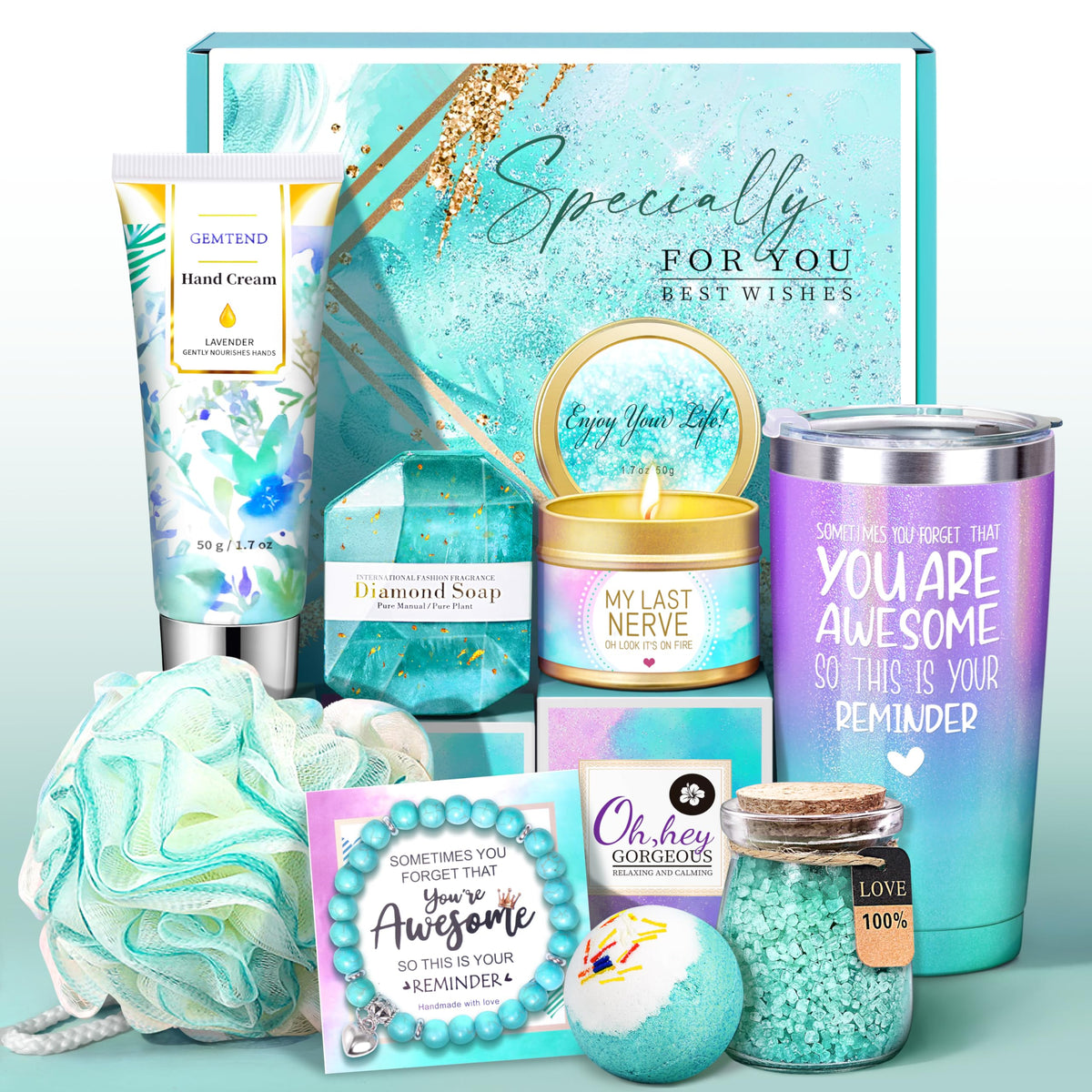GEMTEND coffret anniversaire femme, rituel spa à domicile