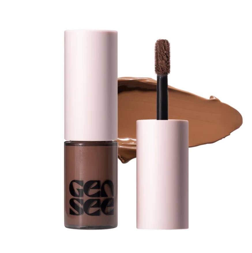 Gen See Ombre Liquide Matte Plush, teinte chocolat, polyvalente pour yeux et lèvres.