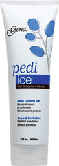 Gena Pedi-Ice Gel, gel rafraîchissant pour pieds fatigués, soulage et hydrate.