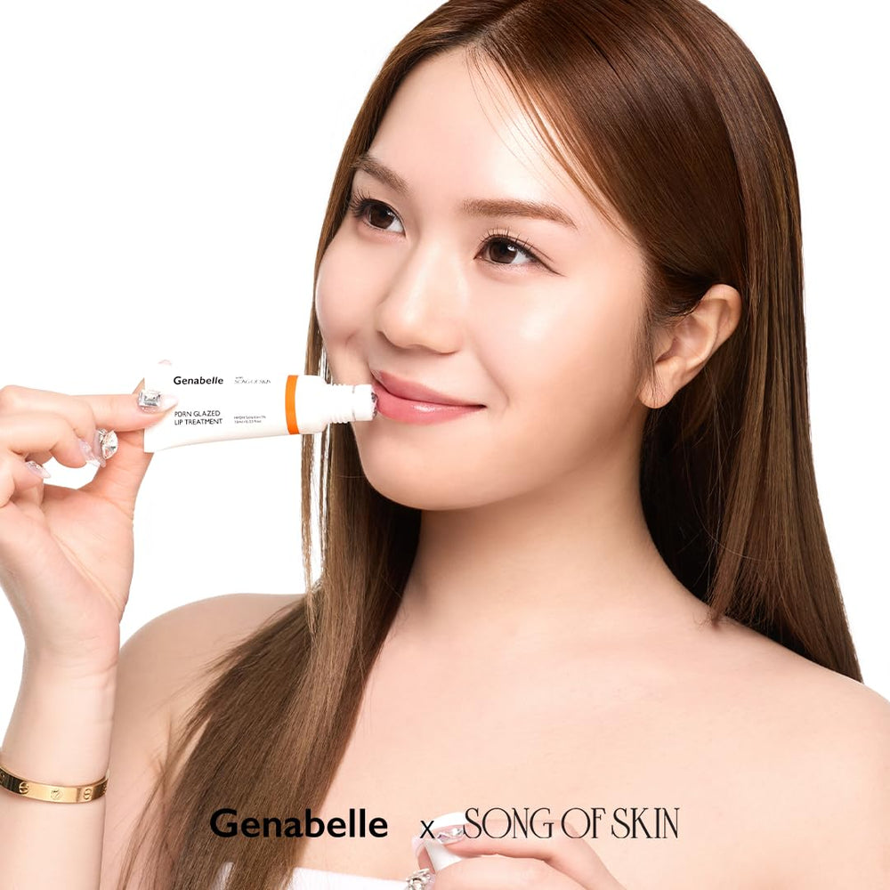 Genabelle PDRN Glazed Lip Treatment offre une utilisation quotidienne facile pour lèvres nourries et lumineuses.