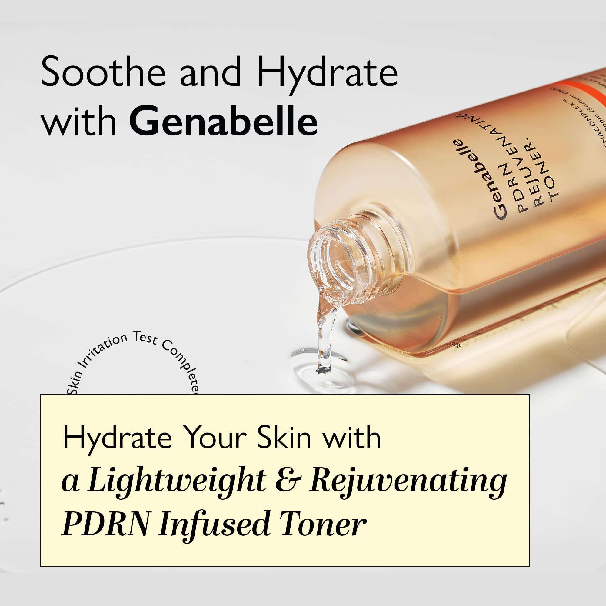 Genabelle tonique PDRN — peau lumineuse après utilisation.