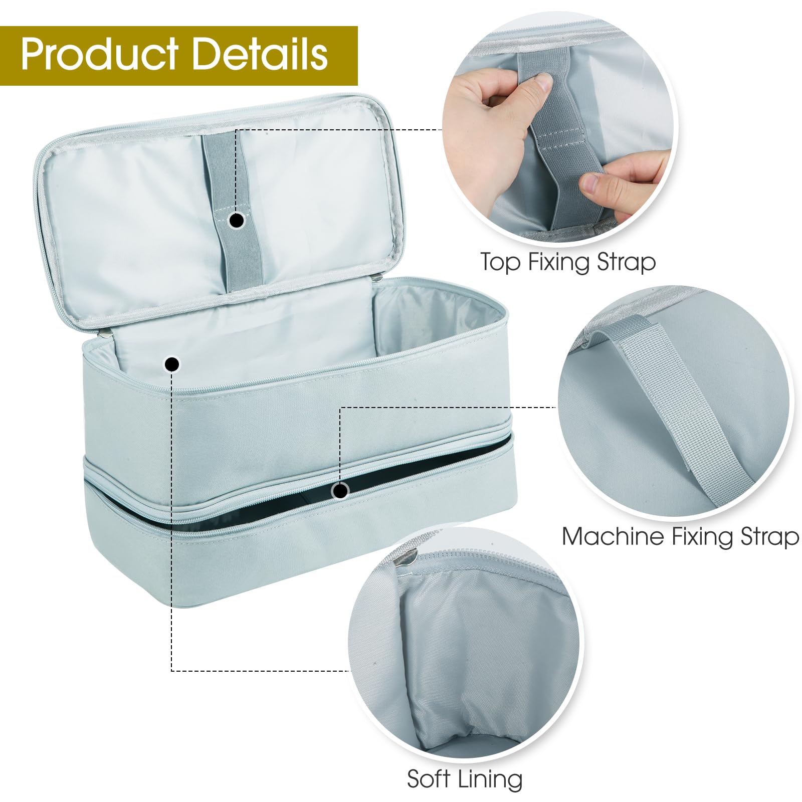 Intérieur avec sangle de fixation pour stabilité du Shark Flexstyle.