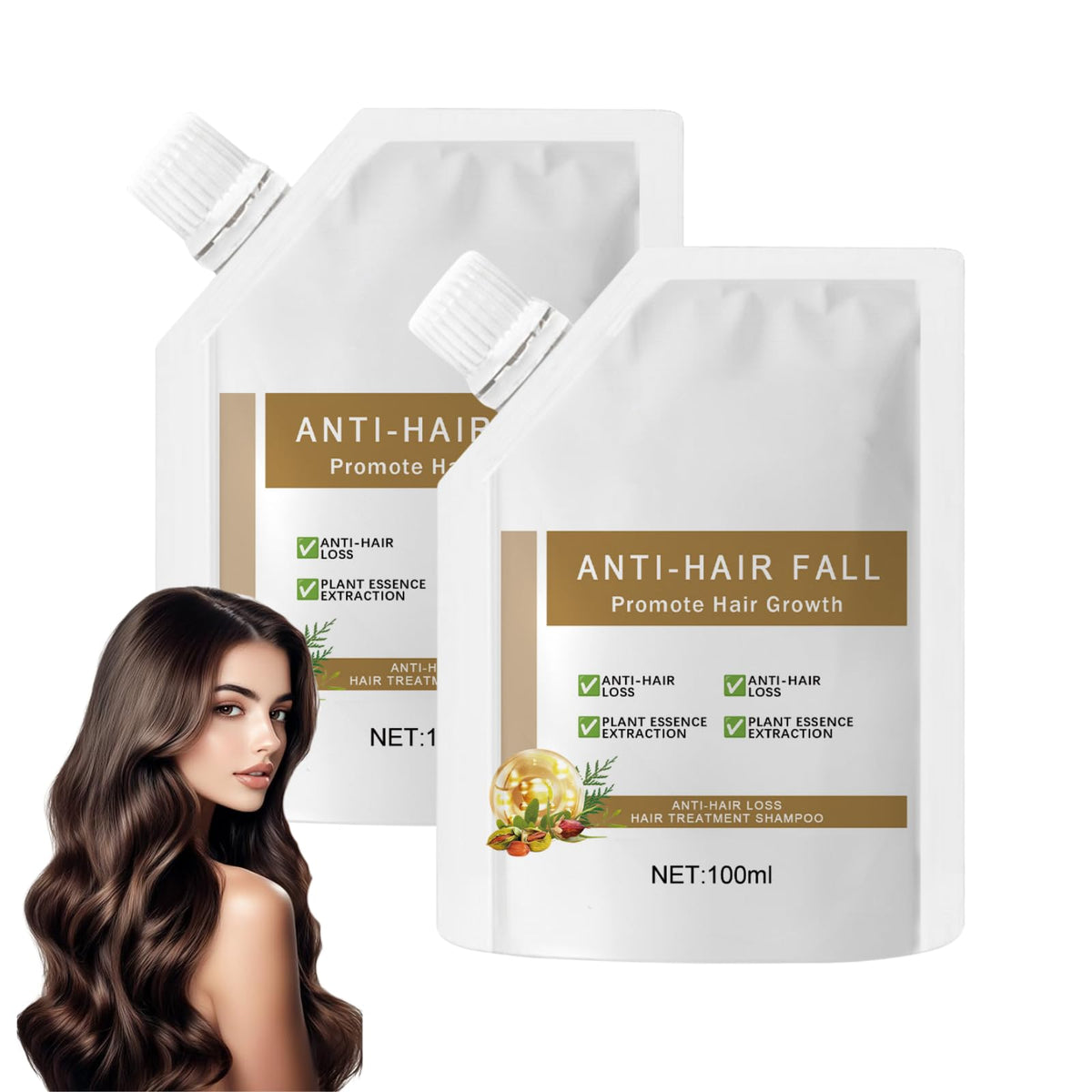 Generic 2Pcs Anti-Chute Shampoing – bouteille élégante prête à nettoyer le cuir chevelu.