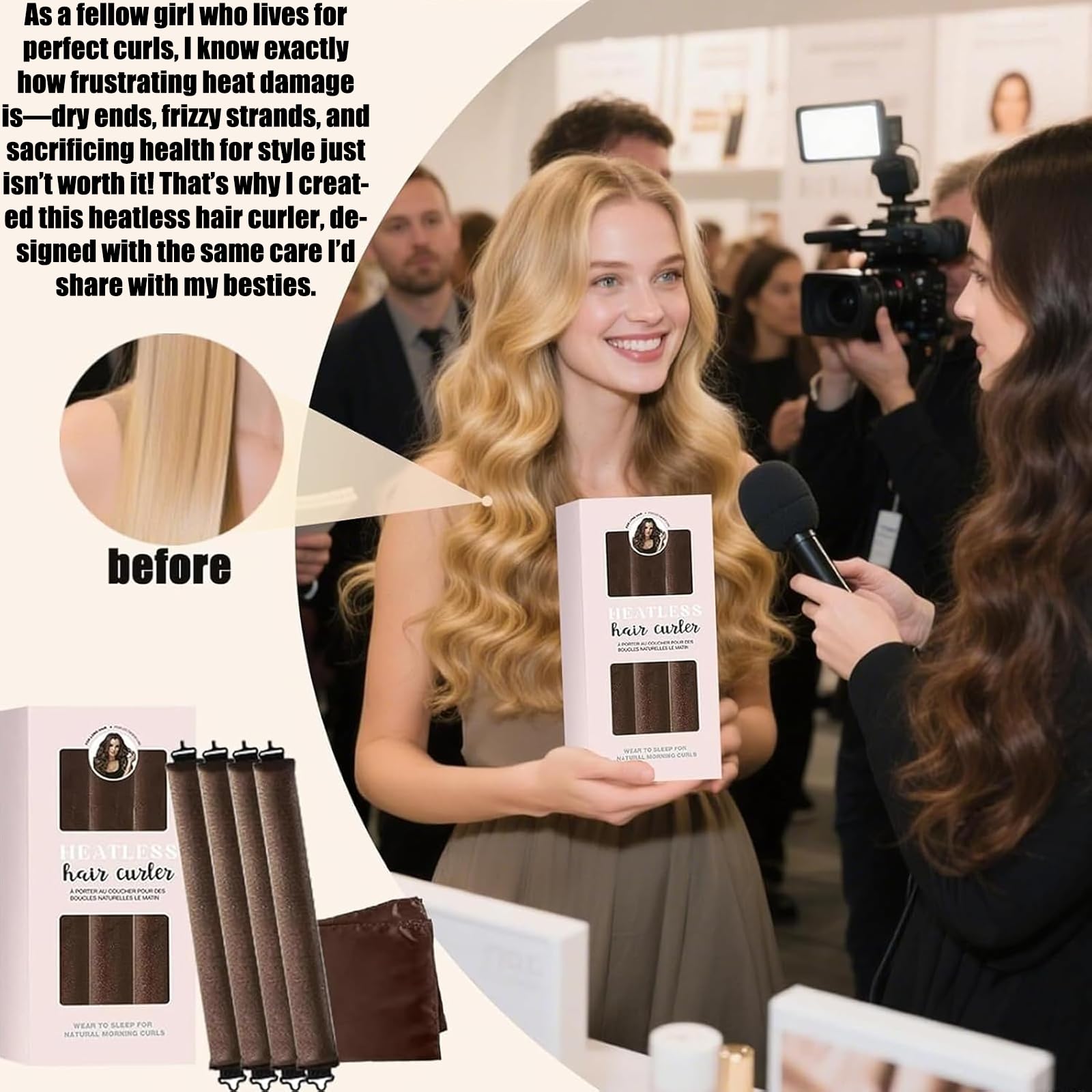 Generic boucles volumineuses nocturnes sans chaleur pour un look naturel.