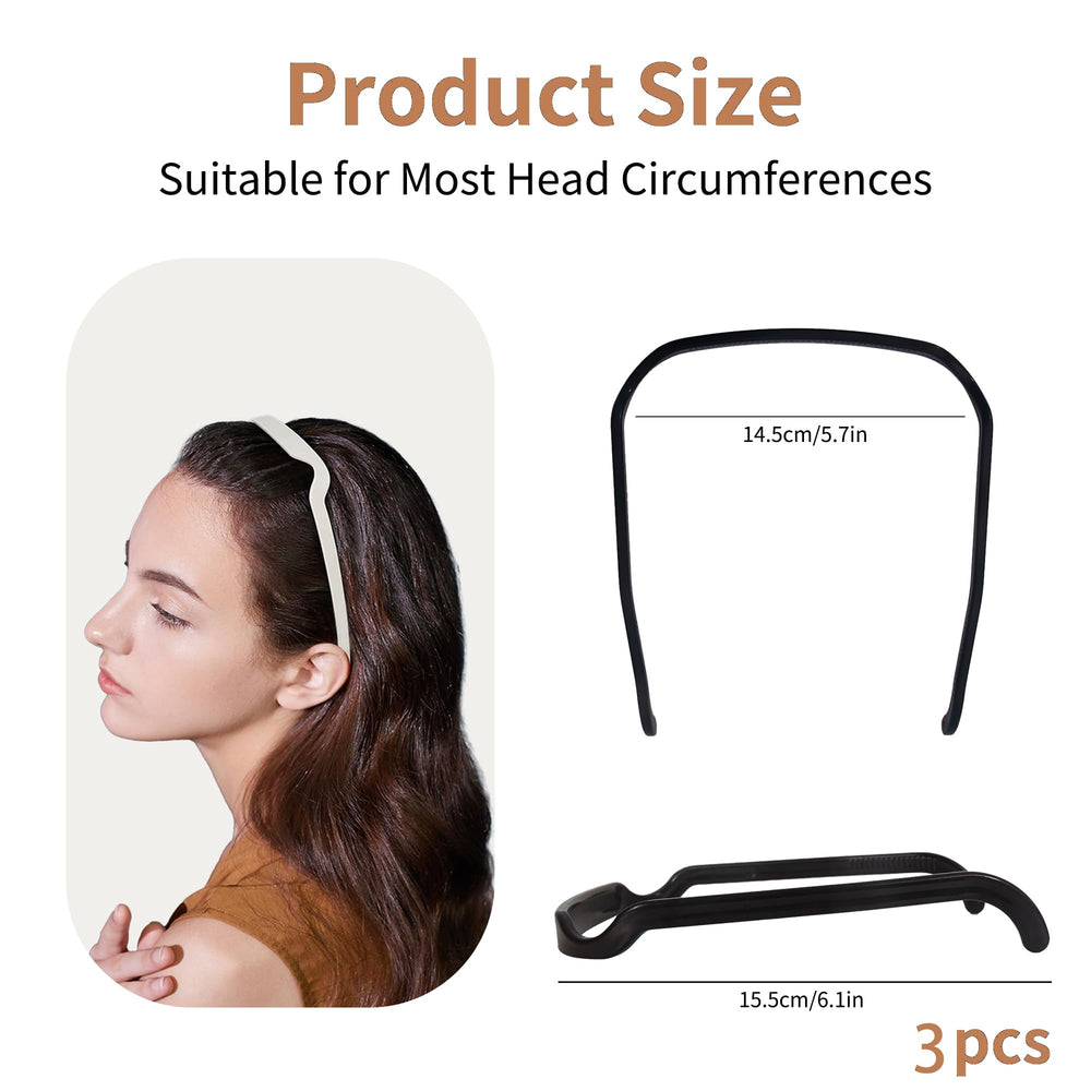 Generic bandeau carré invisible marron, idéal pour cheveux bouclés et épais.